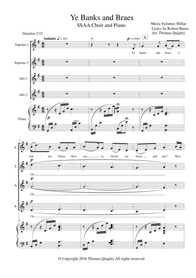 Ye Banks and Braes (arr. Thomas Quigley)