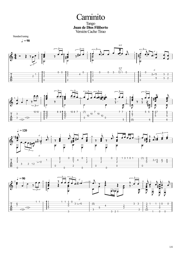 Caminito (Tango) Cacho Tirao version (arr. Leonardo Ramos)