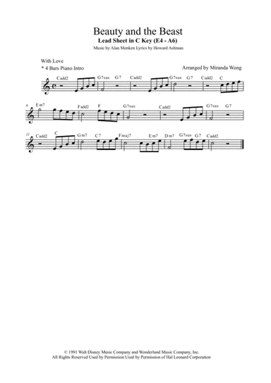 Beauty And The Beast (arr. Miranda Wong)