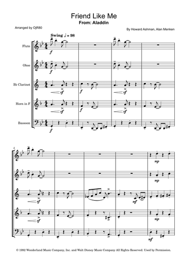 Friend Like Me (arr. OjR80)