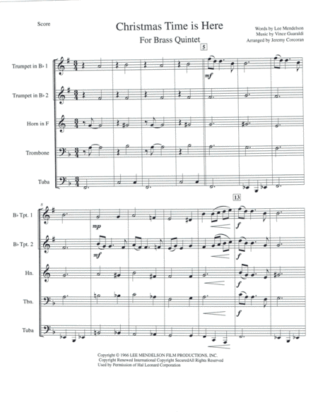 Christmas Time Is Here (arr. Jeremy Corcoran)