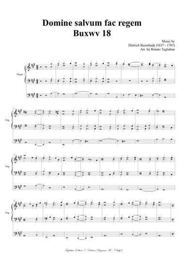 BUXTEHUDE - Domine salvum fac regem; Buxwv 18 (arr. Renato Tagliabue)