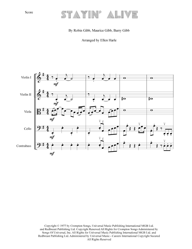 Stayin' Alive (arr. Ellen Harle)