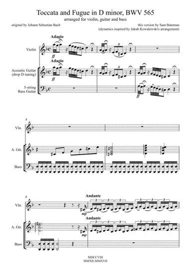 Toccata and Fugue in D minor (BWV 565) (arr. Sam Bateman)