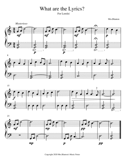 What are the Lyrics? Student Piano Solo