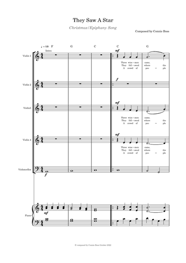 They Saw a Star - Epiphany/Christmas -Strings Quintet and piano