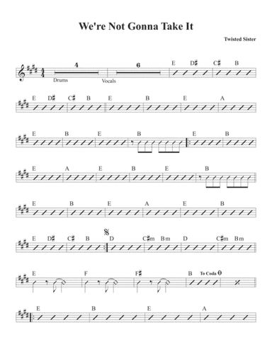 We're Not Gonna Take It (arr. David M Fagnant)