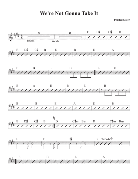 We're Not Gonna Take It (arr. David M Fagnant)