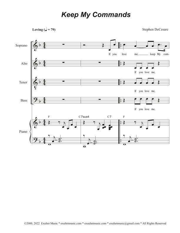 Keep My Commands (Vocal Quartet - (SATB)