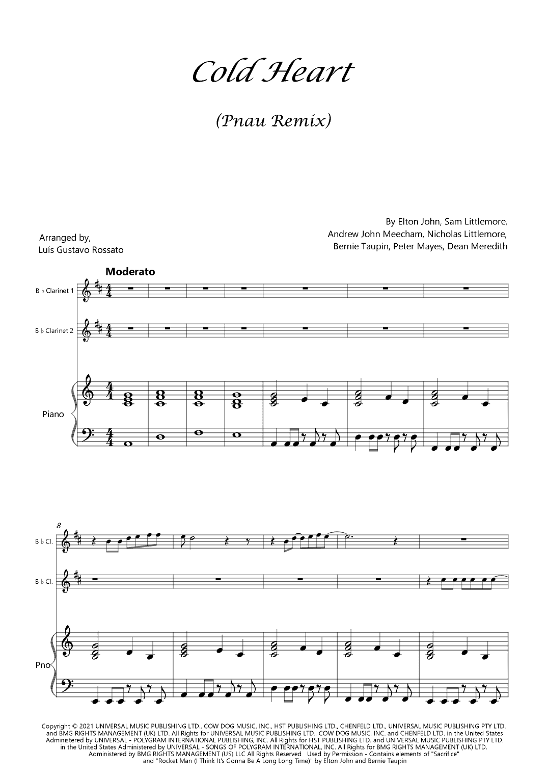Cold Heart (pnau Remix) (arr. Luís Gustavo Rossato)