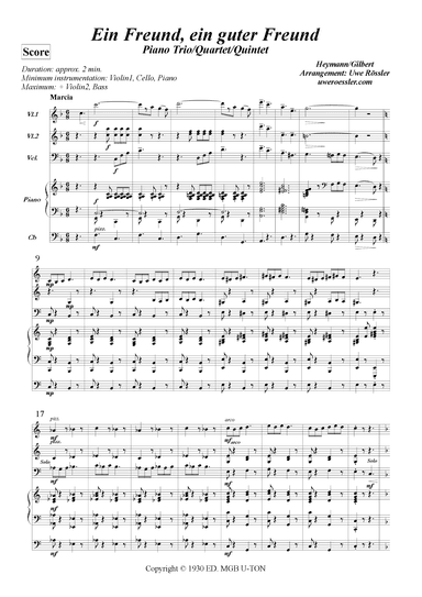 Ein Freund, Ein Guter Freund (arr. Uwe Roessler Rössler Rassler)