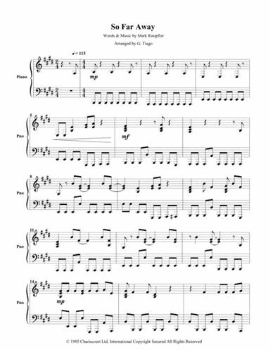 So Far Away (arr. G. Tiago)