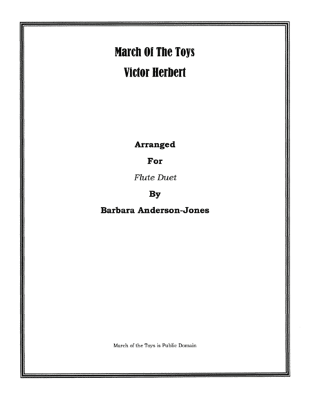 March of the Toys (Flute Duet, Score) (arr. Barbara Anderson-Jones)