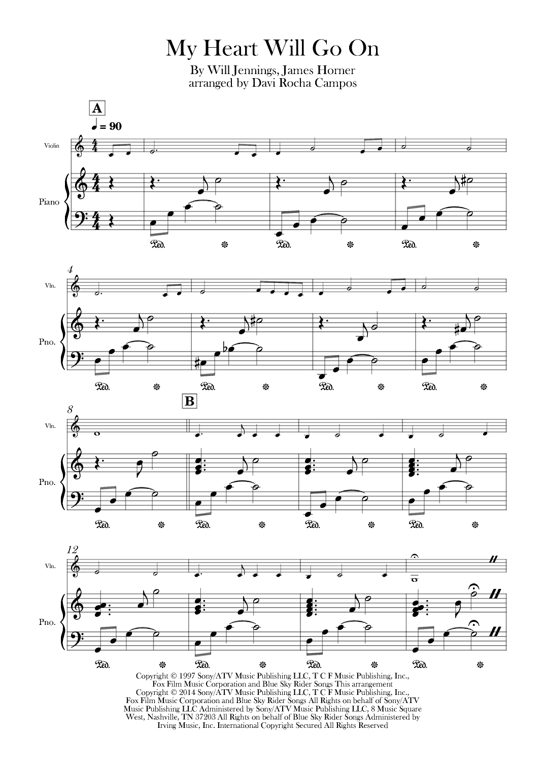 My Heart Will Go On (love Theme From 'titanic') (arr. Davi Rocha Campos)