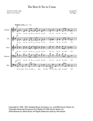 The Best Is Yet To Come (arr. Bob Eggers)