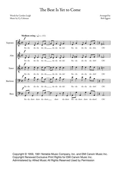 The Best Is Yet To Come (arr. Bob Eggers)