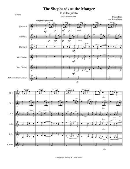 Franz Liszt "Christmas Tree Suite" for Clarinet Choir (arr. John Gibson)
