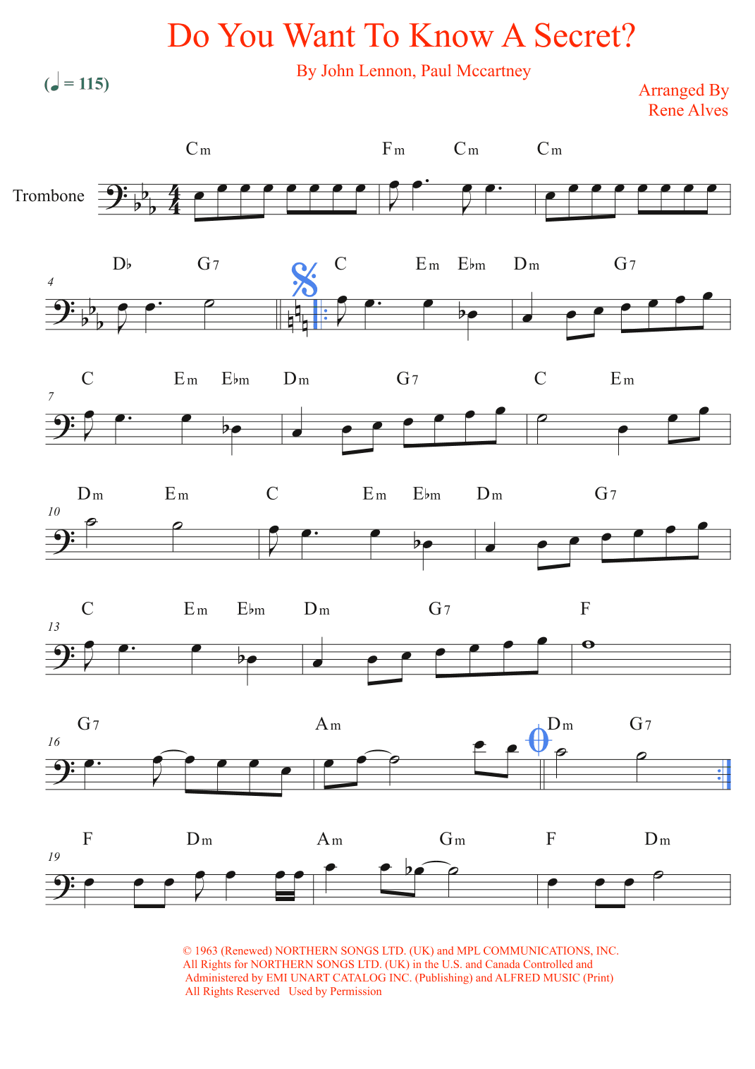 Do You Want To Know A Secret? (arr. Rene Alves)