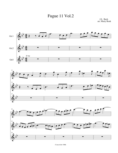 Fugue 11 for 3 Guitars (arr. Martin Bonk)