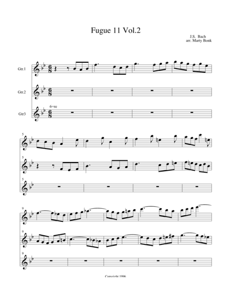 Fugue 11 for 3 Guitars (arr. Martin Bonk)