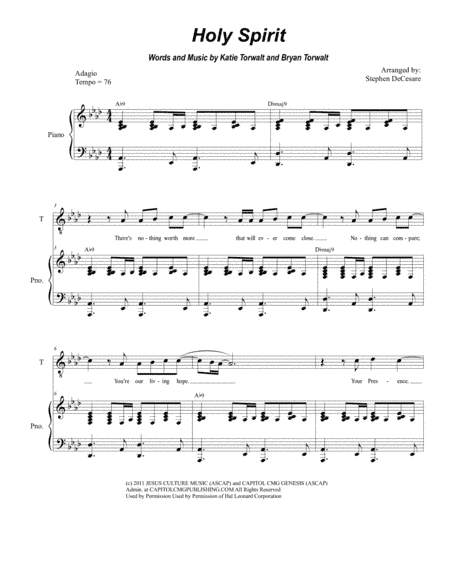 Holy Spirit (arr. Stephen DeCesare)
