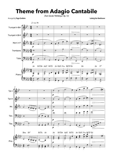 Theme From Adagio Cantabile (from Sonata 'Pathétique' Op.13) (arr. Tiago Cordeiro)