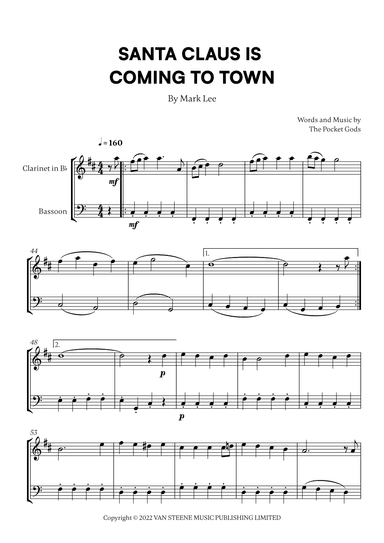 Santa Claus Is Coming To Town (arr. Cadenza Editions)