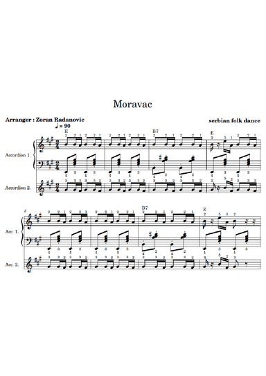 Moravac kolo - A major - for accordion duet (arr. Zoran Radanovic)