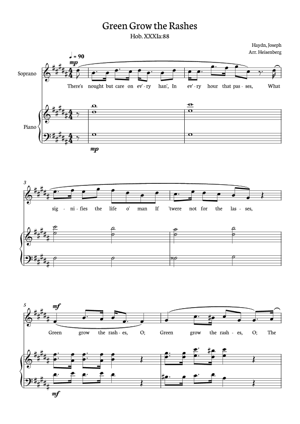 Green Grow The Rashes (arr. Heisenberg)