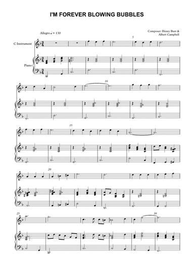 I'M FOREVER BLOWING BUBBLES (arr. Gerson Serafim)