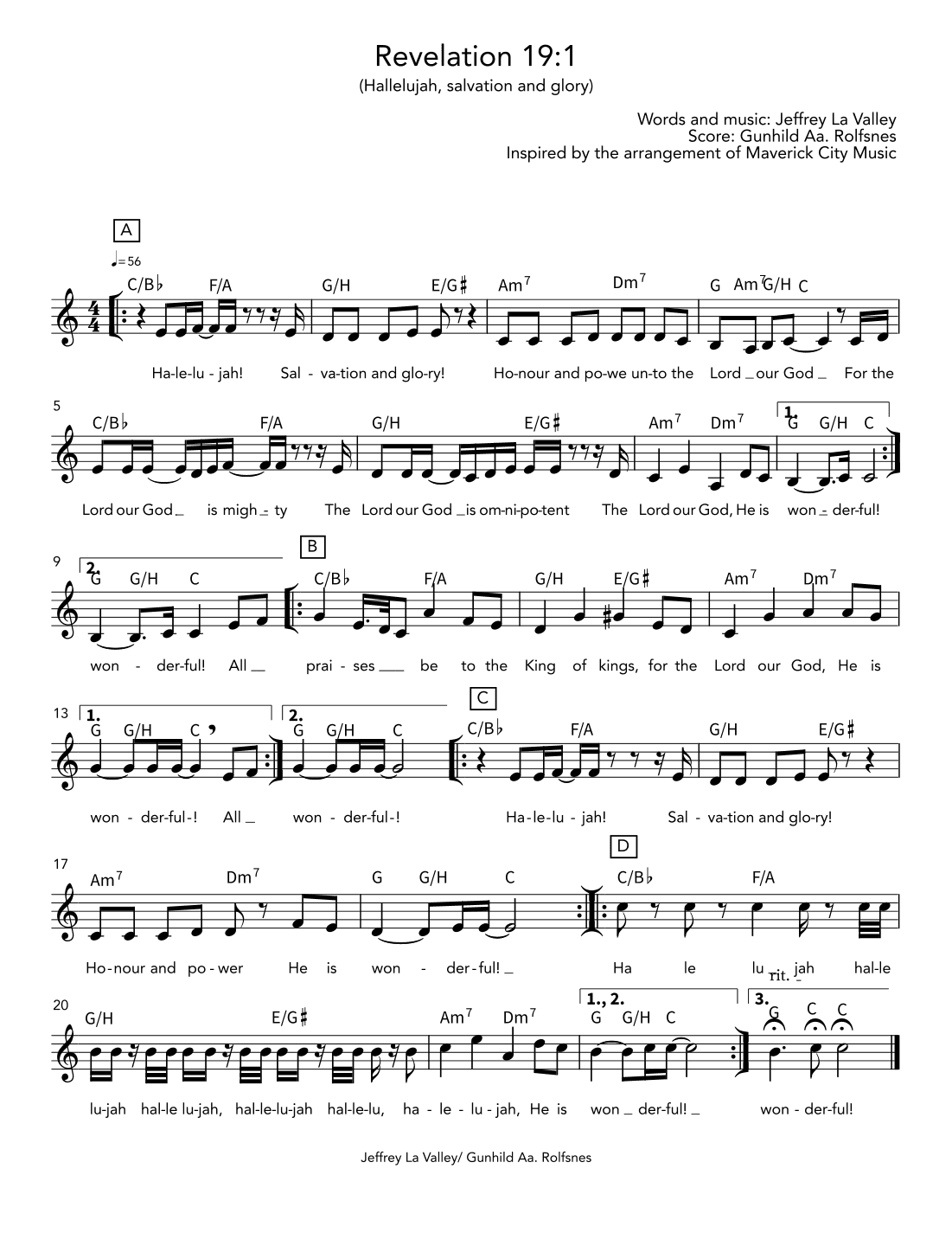 Revelations 19:1 (arr. Gunhild Aa. Rolfsnes)