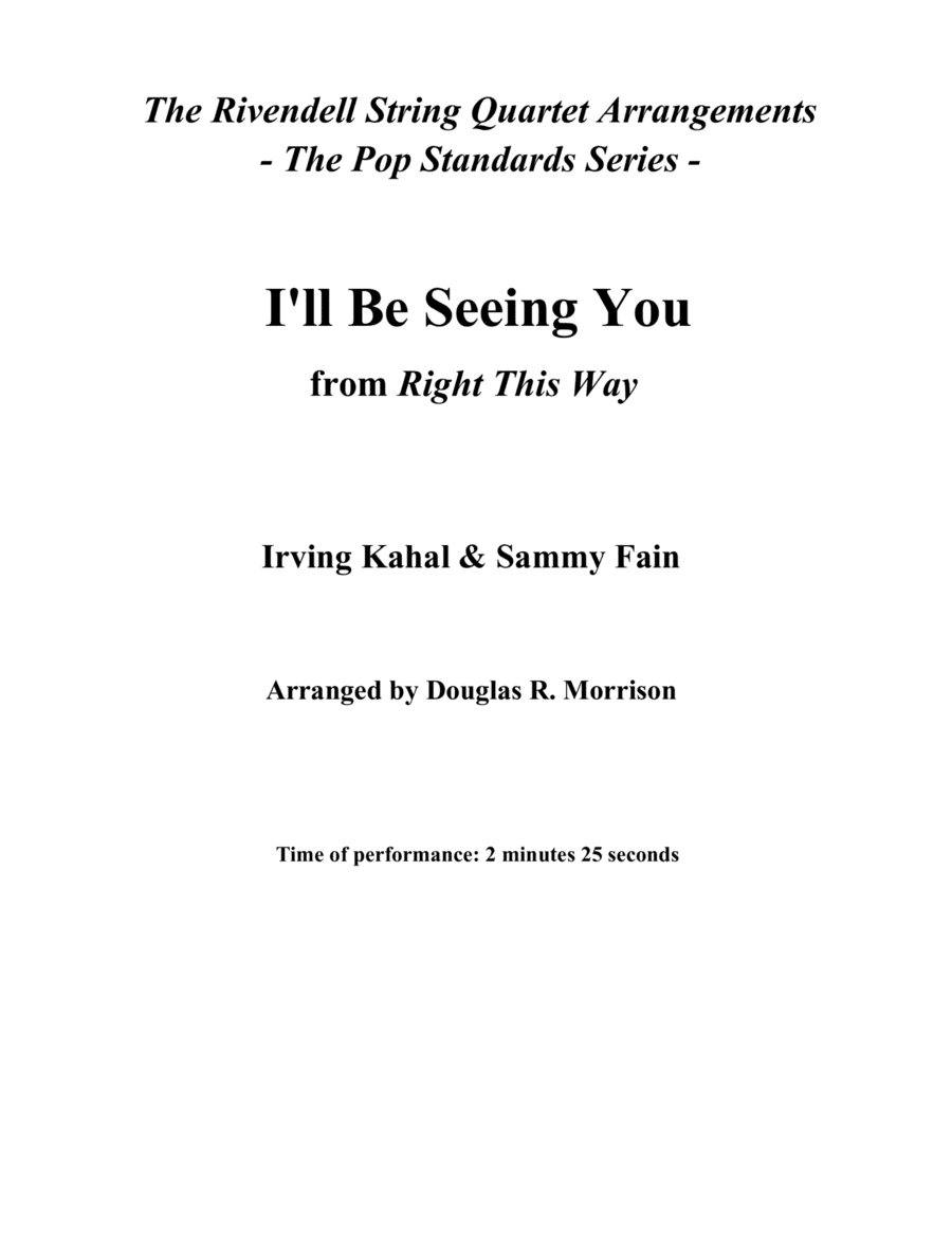 I'll Be Seeing You (arr. Douglas R. Morrison)