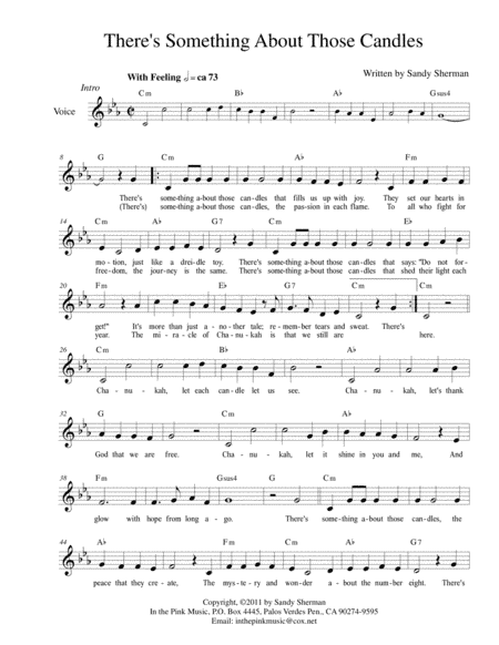 There's Something About Those Candles - solo  C minor