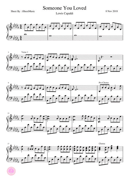 Someone You Loved (arr. iSheetMusic)