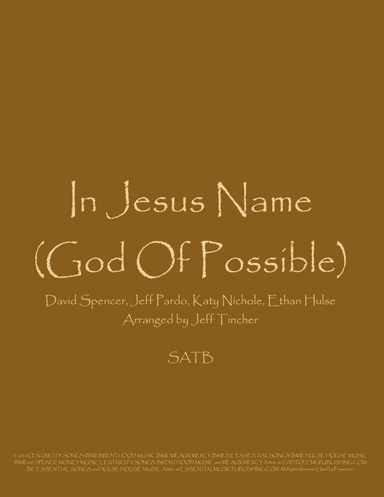 In Jesus Name (god Of Possible) (arr. Jeff Tincher)