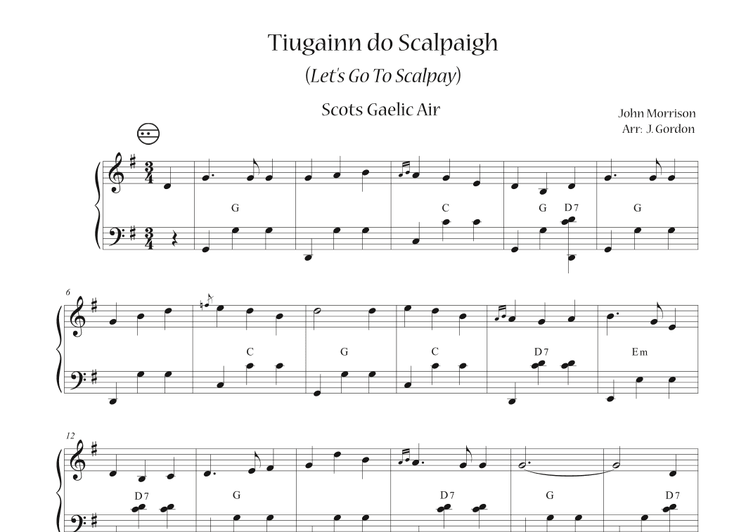 Tiugainn do Scalpay (Let's Go To Scalpay) (arr. Julia Gordon)