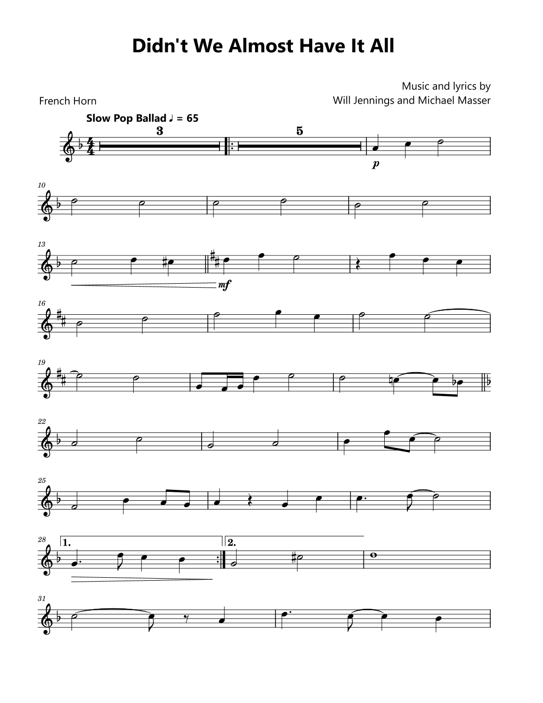Didn't We Almost Have It All (arr. David Lartey)