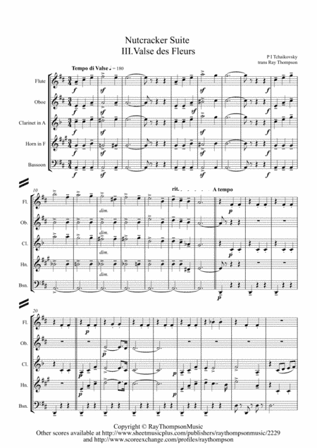 Tchaikovsky: Casse-Noisette: Nutcracker Suite III. Valse des Fleurs - wind quintet (arr. Ray Thompson)