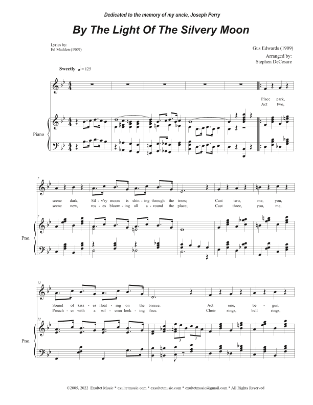 By The Light Of The Silvery Moon (Vocal solo - Medium Key) (arr. Stephen DeCesare)