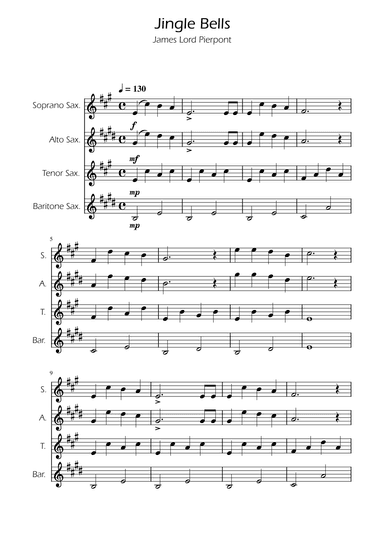 Jingle Bells - Sax Quartet (arr. Ygor Nunes)