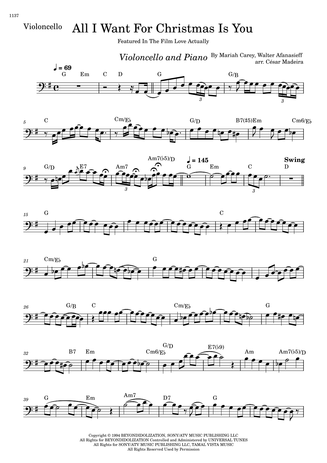 All I Want For Christmas Is You (arr. César Madeira)