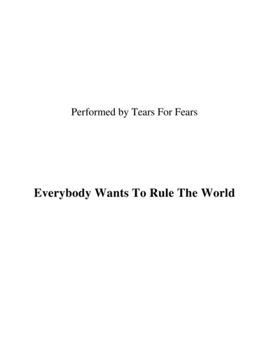 Everybody Wants To Rule The World (arr. Ronn M)