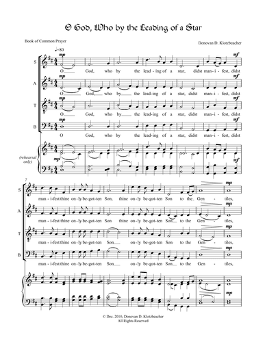 O God, Who by the Leading of a Star