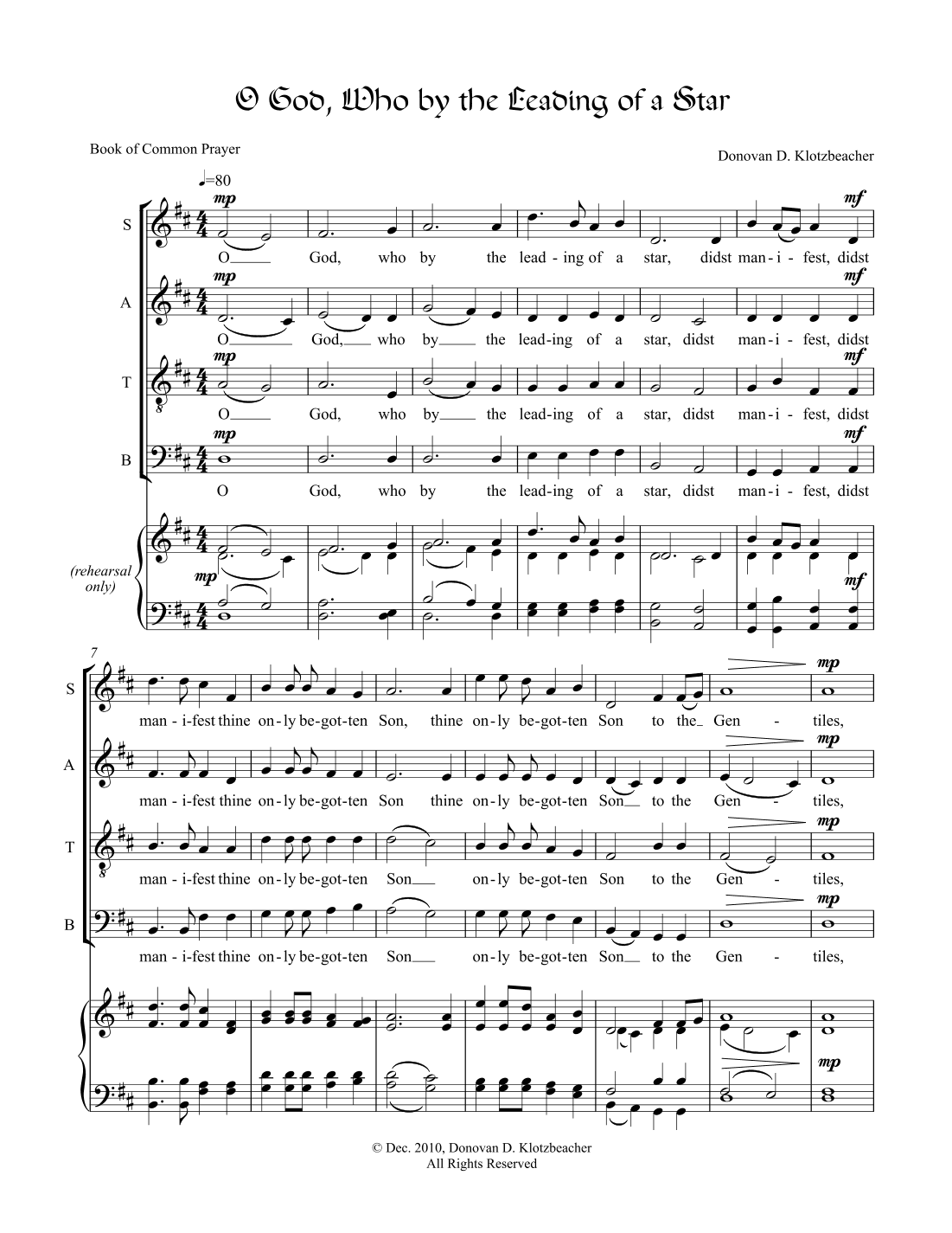 O God, Who by the Leading of a Star