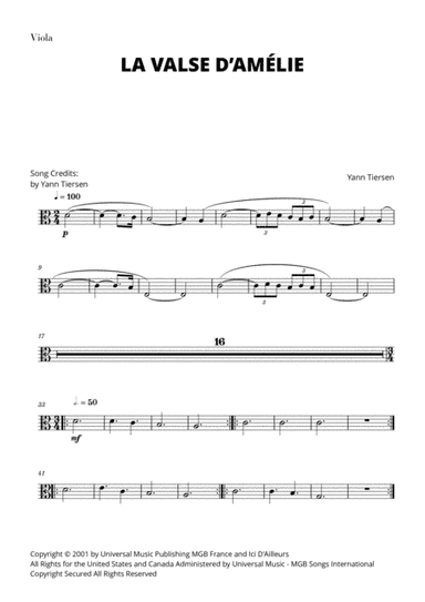 La Valse D'amelie (arr. Cadenza Editions)