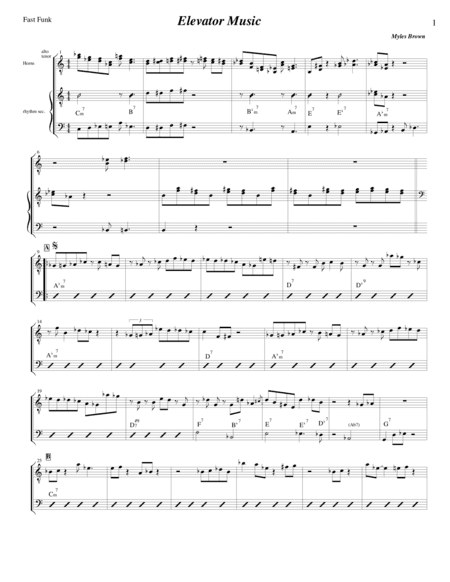 Elevator Music  Lead Sheet