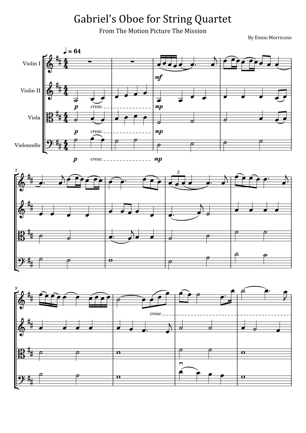 Gabriel's Oboe (arr. poon)