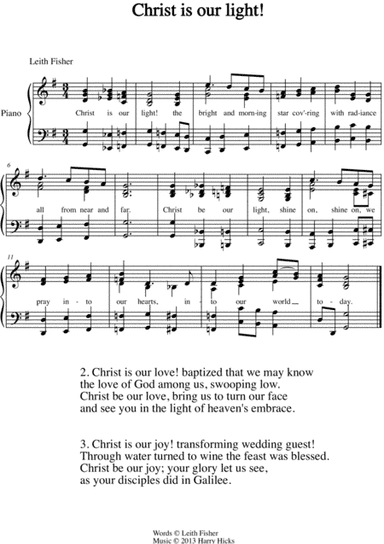 Christ is our light! A new hymn!