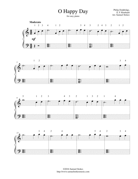O Happy Day - for easy piano (arr. Samuel Stokes)