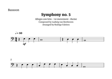 Symphony no. 5 - 1st movement (theme) (arr. Rodrigo Faleiros)